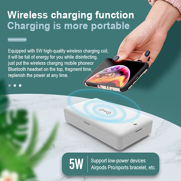 Newest private mould multifunctional 2021new Wireless Charger Disinfection Box  LWS-6044